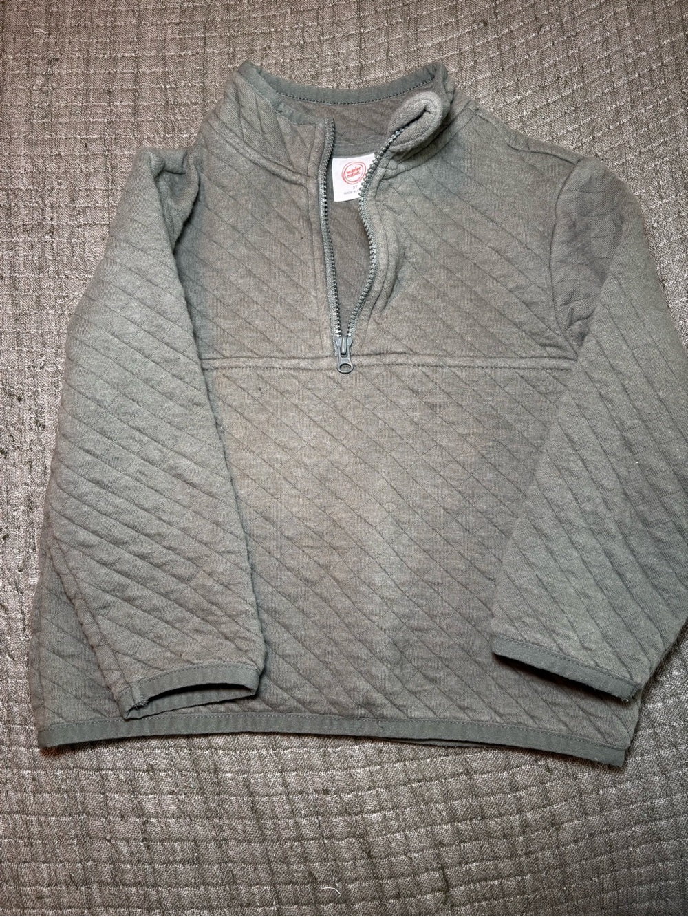 wonder nation Quilted Half-Zip Jacket in Light Gray